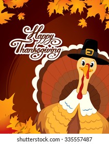 Happy Thanksgiving day! Vector greeting card