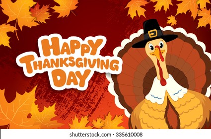 Happy Thanksgiving day! Vector greeting card