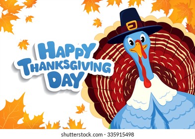 Happy Thanksgiving day! Vector greeting card