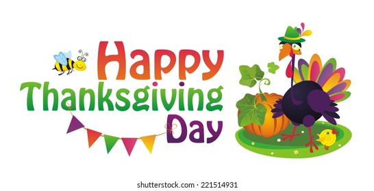 Happy Thanksgiving day. Vector illustration. 