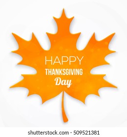 Happy thanksgiving day. Vector illustration maple leaf.