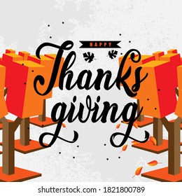 Happy thanksgiving design concept ready to print for celebration holiday