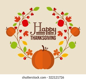 happy thanksgiving design, vector illustration eps10 graphic 