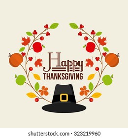 happy thanksgiving design, vector illustration eps10 graphic 