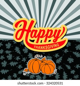 Happy Thanksgiving Design,Retro Style Elements