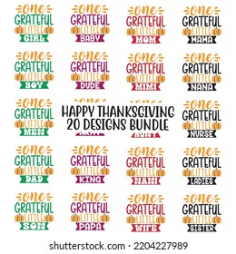 Happy Thanksgiving, Happy Fall T shirt and SVG design bundle. autumn thanksgiving bundle, hello fall pumpkin designs. Thanksgiving Quotes t shirt Design, Vector EPS Editable Files Bundle.