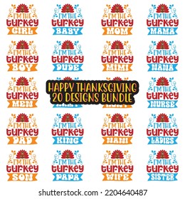 Happy Thanksgiving, Happy Fall T shirt and SVG design bundle. autumn thanksgiving bundle, hello fall pumpkin designs. Thanksgiving Quotes t shirt Design, Vector EPS Editable Files Bundle.