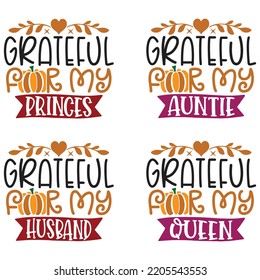 Happy Thanksgiving, Happy Fall T shirt and SVG design bundle. autumn thanksgiving bundle, hello fall pumpkin designs. Thanksgiving Quotes t shirt Design, Vector EPS Editable Files Bundle.