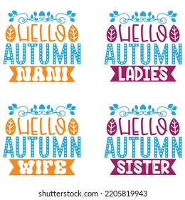 Happy Thanksgiving, Happy Fall T shirt and SVG design bundle. autumn thanksgiving bundle, hello fall pumpkin designs. Thanksgiving Quotes t shirt Design, Vector EPS Editable Files Bundle.
