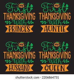 Happy Thanksgiving, Happy Fall T shirt and SVG design bundle. autumn thanksgiving bundle, hello fall pumpkin designs. Thanksgiving Quotes t shirt Design, Vector EPS Editable Files Bundle.
