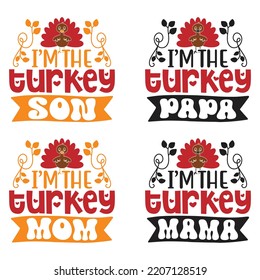 Happy Thanksgiving, Happy Fall T shirt and SVG design bundle. autumn thanksgiving bundle, hello fall pumpkin designs. Thanksgiving Quotes t shirt Design, Vector EPS Editable Files Bundle.