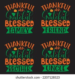 Happy Thanksgiving, Happy Fall T shirt and SVG design bundle. autumn thanksgiving bundle, hello fall pumpkin designs. Thanksgiving Quotes t shirt Design, Vector EPS Editable Files Bundle.