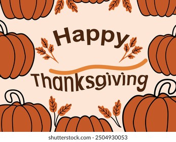 Happy thanksgiving flat illustration vector