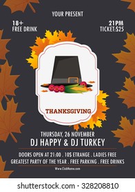 Happy Thanksgiving Flyer. Vector eps 10.