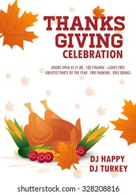 Happy Thanksgiving Flyer. Vector eps 10.
