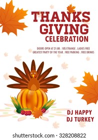 Happy Thanksgiving Flyer. Vector eps 10.