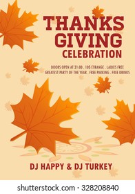 Happy Thanksgiving Flyer. Vector eps 10.