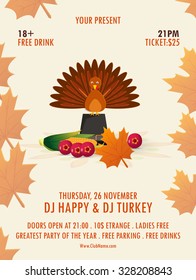 Happy Thanksgiving Flyer. Vector eps 10.