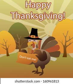 happy thanksgiving funny turkey illustration stock vector royalty