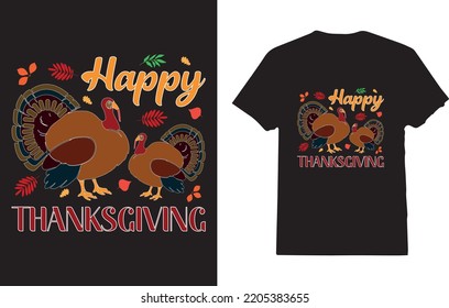 Happy Thanksgiving Funny Turkey T-Shirt Design For Woman