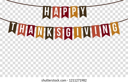 Happy Thanksgiving, Garland With Transparency Background