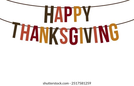 happy thanksgiving, garland, vector illustration