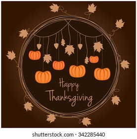 Happy Thanksgiving Greeting Card or Background. Vector Illustration.