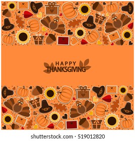 Happy Thanksgiving greeting card or background. vector illustration.