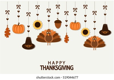 Happy Thanksgiving greeting card or background. vector illustration.