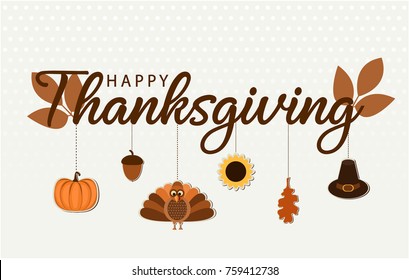 Happy Thanksgiving greeting card or background. vector illustration.