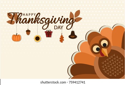 Happy Thanksgiving greeting card or background. vector illustration.