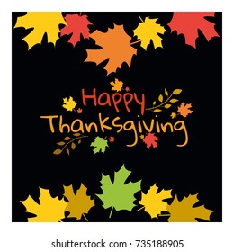 Happy Thanksgiving. Greeting card on an autumnal background. Vector illustration