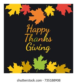 Happy Thanksgiving. Greeting card on an autumnal background. Vector illustration