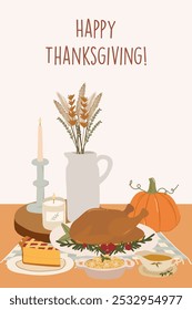 Happy Thanksgiving greeting card. Happy Thankgiving invitation card vector. Thanksgiving posters or flyers. Thanksgiving social media post vector illustration. 