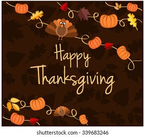 Happy Thanksgiving Greeting Card. Vector Illustration.