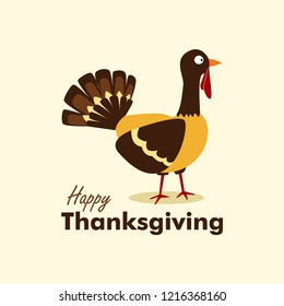 Happy Thanksgiving greeting or celebration vector with turkey icon