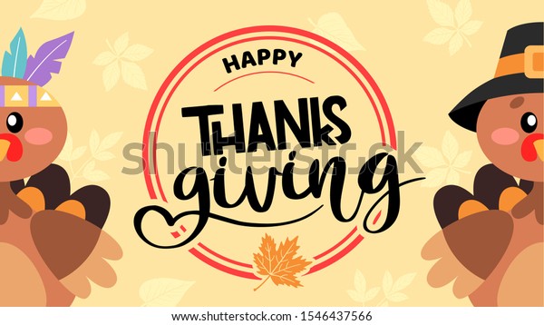 Happy Thanksgiving Greetings Turkey Hand Drawn Stock Vector Royalty Free 1546437566