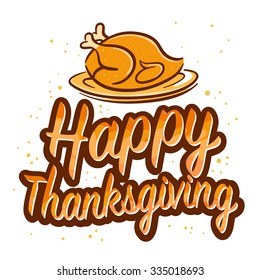 Happy Thanksgiving Greetings Typography, vector illustration