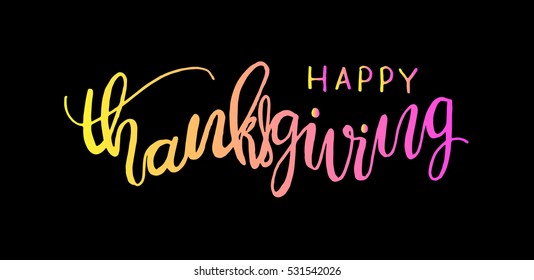 happy thanksgiving. Hand drawn celebration quote. Doodle drawing. Modern Calligraphy
