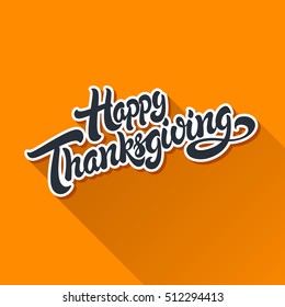 Happy Thanksgiving hand drawn lettering design vector illustration