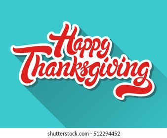 Happy Thanksgiving hand drawn lettering design vector illustration