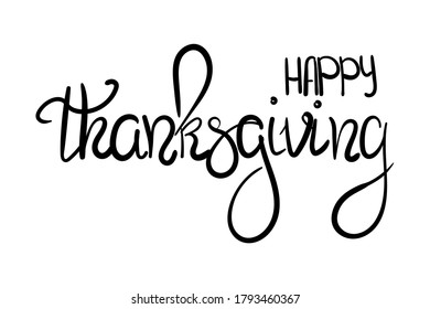 Happy Thanksgiving Hand Drawn Vector Calligraphy Stock Vector (Royalty ...