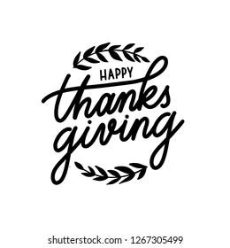 Happy Thanksgiving hand  lettering desiign inscription vector.