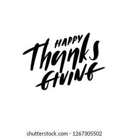 Happy Thanksgiving hand  lettering desiign inscription vector.