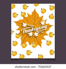 Happy Thanksgiving Holiday. Autumn background vector illustration
