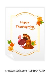 Happy Thanksgiving holiday greeting card background in vector
