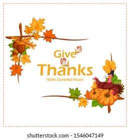 Happy Thanksgiving holiday greeting card background in vector