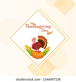 Happy Thanksgiving holiday greeting card background in vector