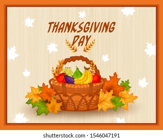 Happy Thanksgiving holiday greeting card background in vector