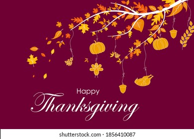 Happy Thanksgiving holiday greeting card in vector